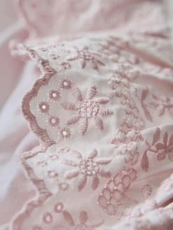 New Shabby Chic by Rachel Ashwell® Broderie Anglaise Ruffle Duvet Cover and Pillowcase Set Pink