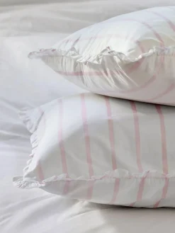 Sale Shabby Chic by Rachel Ashwell® Set of 2 Pink Cabana Stripe Petite Ruffle 180 Thread Count Pillowcases