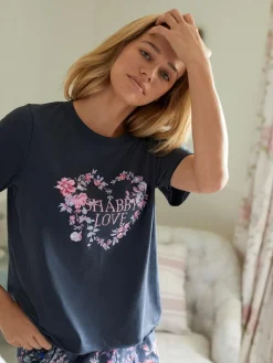 Online Shabby Chic by Rachel Ashwell® Navy Short Sleeve Jersey Pyjamas