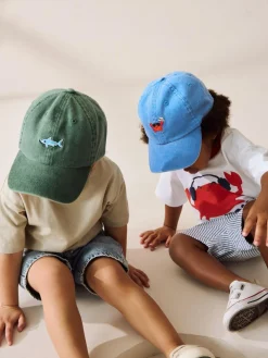 Sale Next Shark/Crab Washed Caps 2 Pack (3mths-10yrs)