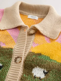 Next Sheep Farm Scene Cardigan (3-16yrs)