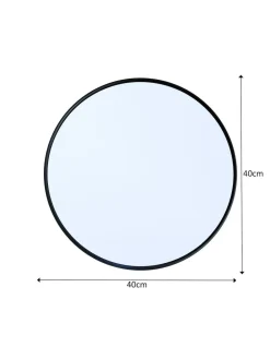 Discount Showerdrape Black Portobello Round Metal Framed Bathroom Mirror