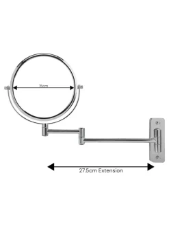 Showerdrape Chrome Lindos Extendable Shaving Mirror^ Mirrors