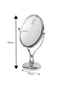 Showerdrape Chrome Vanity Mirror Oval 5x Magnification Reversableb Triton^ Mirrors