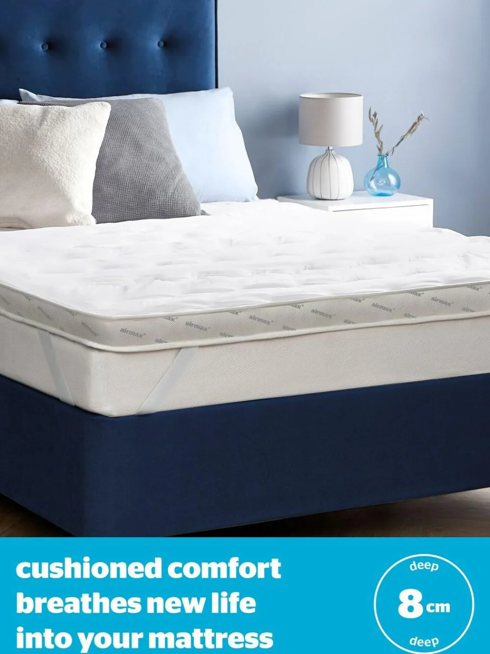 Silentnight White Airmax 800 8cm Mattress Topper^ Duvets & Pillows