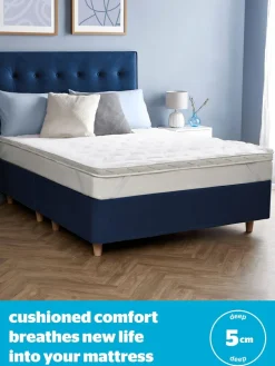 Outlet Silentnight White Airmax 500 5cm Mattress Topper