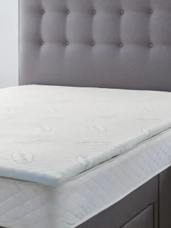 Silentnight White 3cm Orthopaedic Mattress Topper With Cover^ Duvets & Pillows