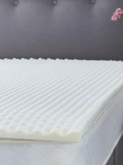 Silentnight White 3cm Orthopaedic Mattress Topper With Cover^ Duvets & Pillows