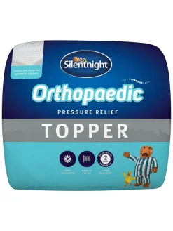 Silentnight White 3cm Orthopaedic Mattress Topper With Cover^ Duvets & Pillows