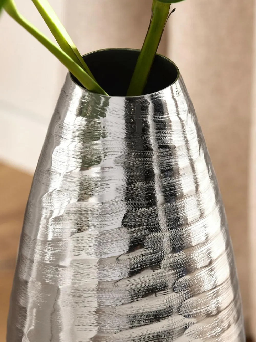 Next Silver Extra Large Metal Textured Vase^ Vases