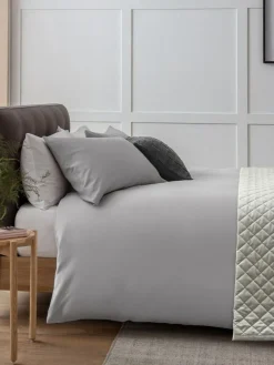 Next Silver Grey 400 Thread Count Egyptian Cotton Sateen Luxury Duvet Cover and Pillowcase Set^ Bedsets & Duvet Covers