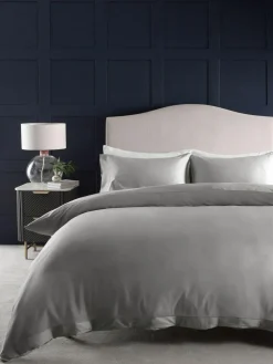 New Next Silver Grey Collection Luxe 300 Thread Count 100% Cotton Sateen Satin Stitch Luxury Duvet Cover And Pillowcase Set