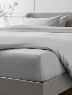 Next Silver Grey Collection Luxe 400 Thread Count Egyptian Deep Fitted Cotton Sateen Sheet^ Bedsheets & Pillow Cases