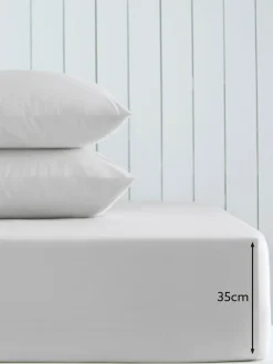 Next Silver Grey Cotton Rich Deep Fitted Bed Sheet^ Bedsheets & Pillow Cases