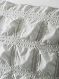 Best Next Seersucker Supersoft Textured Duvet Cover and Pillowcase Set Silver Grey
