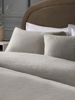 Sale Next Silver Grey Teddy Fleece Duvet Cover and Pillowcase Set