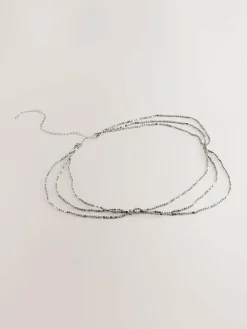 Next Metallic Skinny Tiered Beaded Belt^Women Belts