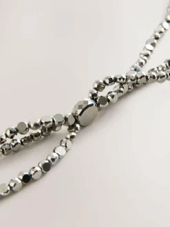 Next Metallic Skinny Tiered Beaded Belt^Women Belts