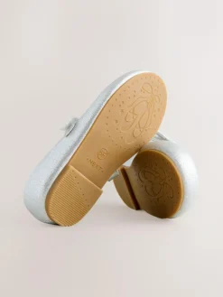 Clearance Next Standard Fit (F) Mary Jane Touch Fastening Occasion Shoes Silver