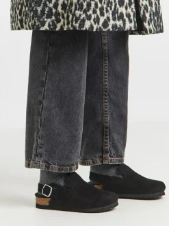 Simply Be Fluffy Mules With Back Strap^Women Wide Fit & Extra Wide Fit|Slippers