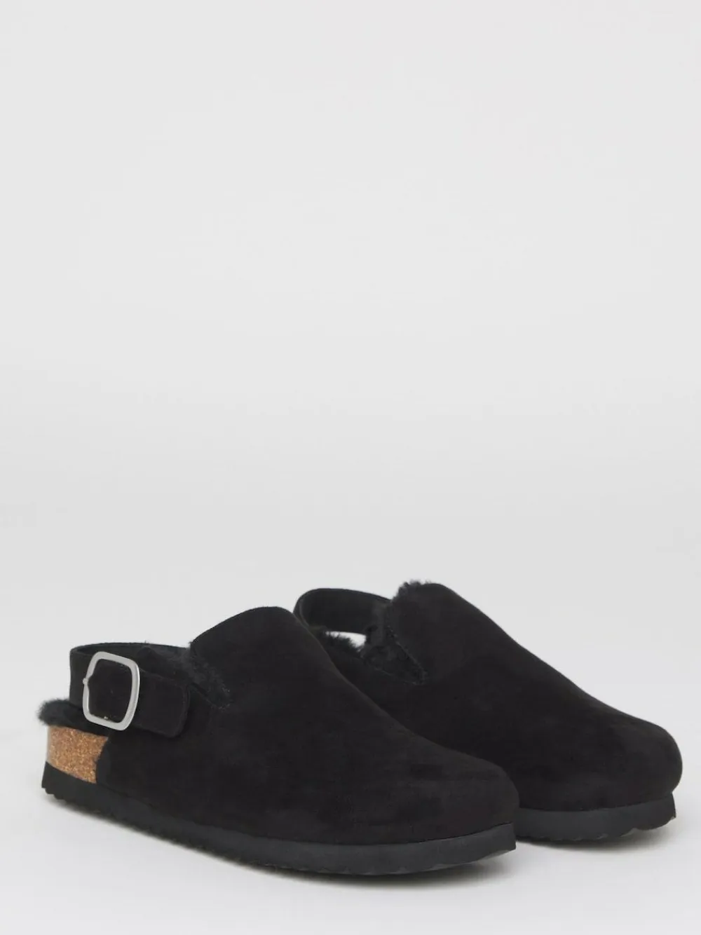 Simply Be Fluffy Mules With Back Strap^Women Wide Fit & Extra Wide Fit|Slippers