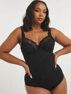 Simply Be Black Magisculpt Ella Lace Firm Control Bodyshaper^Women Shapewear