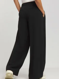 Hot Simply Be Black Magisculpt Pleated Extra Wide Leg Trousers In Regular Length