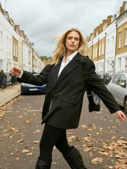 Online Simply Be Black Oversized Single Breasted Blazer