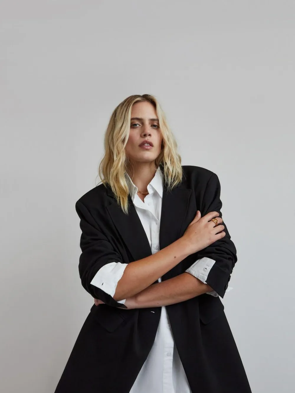 Online Simply Be Black Oversized Single Breasted Blazer
