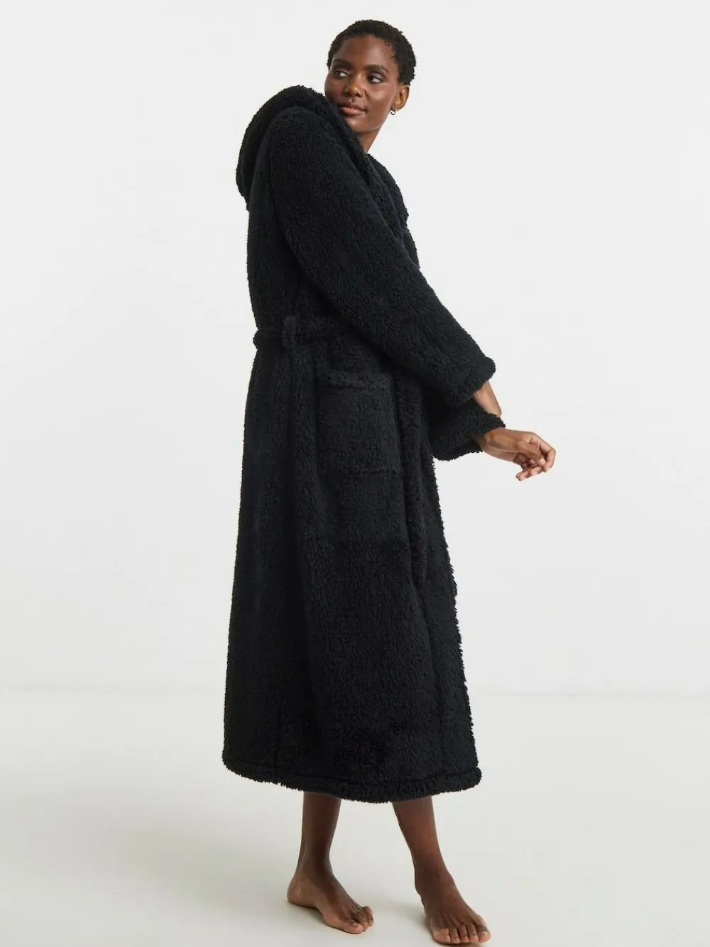 Simply Be Black Pretty Secrets Teddy Midi Gown^Women Bathrobes