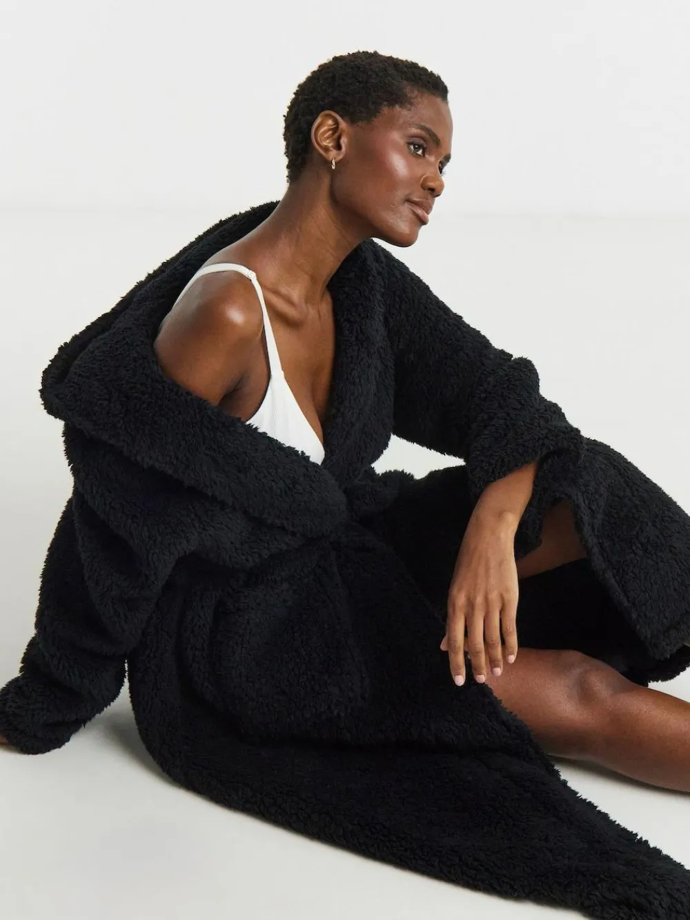 Simply Be Black Pretty Secrets Teddy Midi Gown^Women Bathrobes