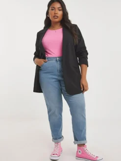 Simply Be Black Single Breasted Relaxed Blazer