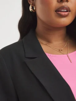 Simply Be Black Single Breasted Relaxed Blazer