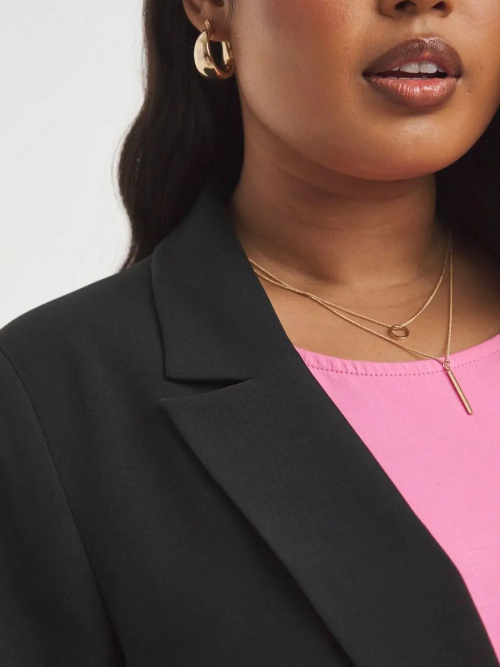 Simply Be Black Single Breasted Relaxed Blazer