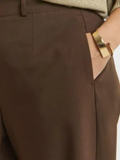 Simply Be Brown Tailored Barrel Leg Trouser^Women Suits & Tailoring