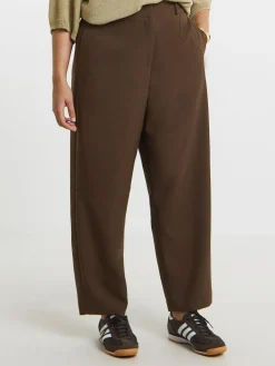Simply Be Brown Tailored Barrel Leg Trouser^Women Suits & Tailoring