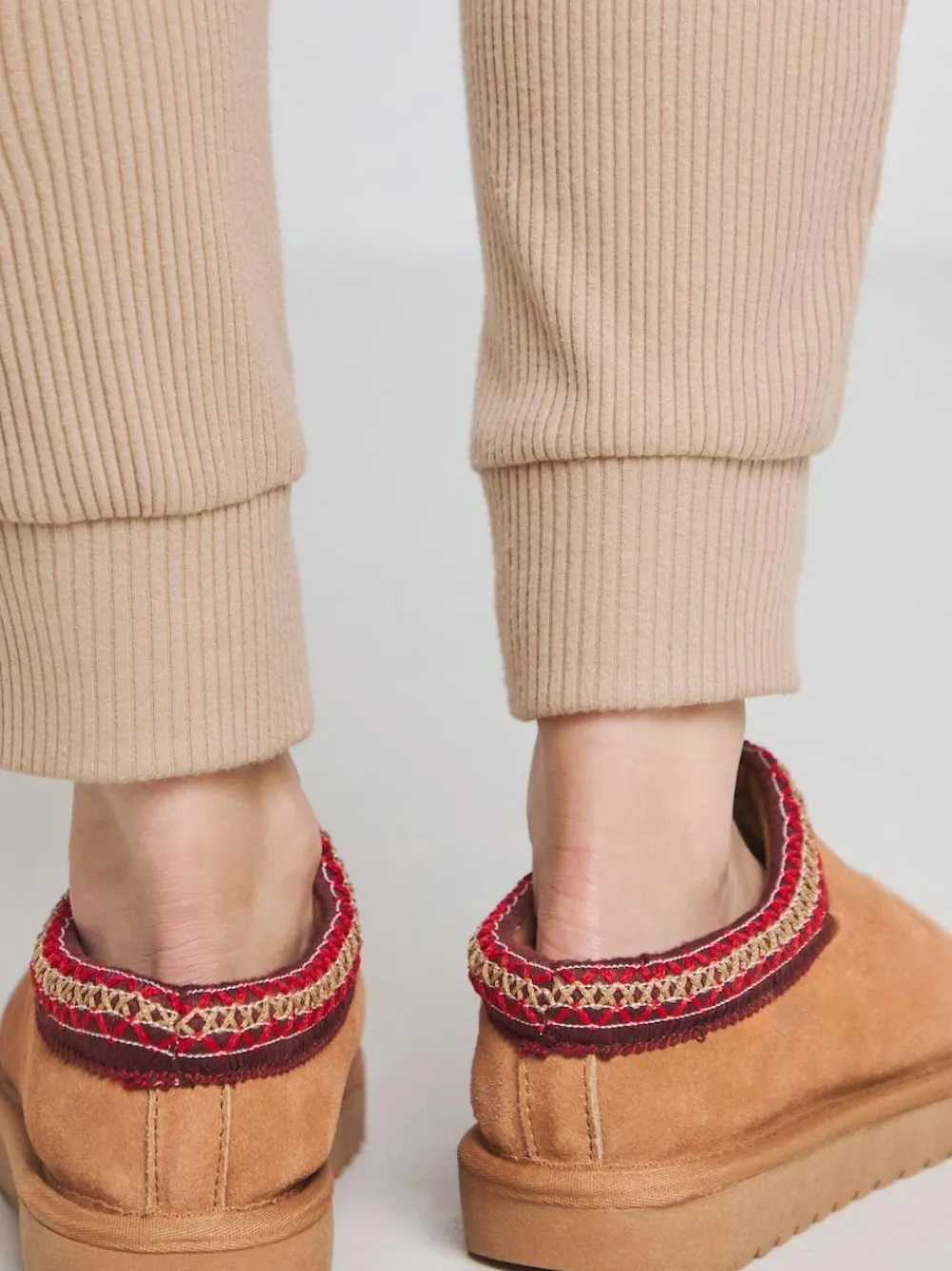 Discount Simply Be Brown Wide Fit Wide Fit Embriodery Full Mules Brown Slippers