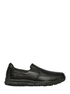 Skechers Black Mens Nampa Groton Resistant Slip On Shoes^ Shoes