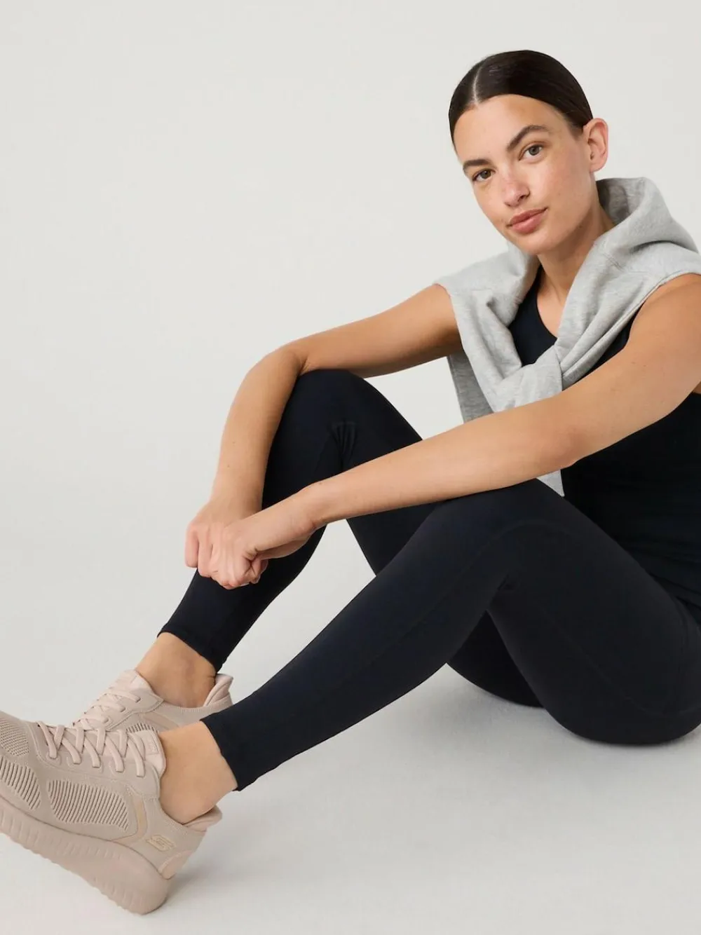 Clearance Skechers Light Natural BOBS Sport Squad Chaos Slip In Trainers