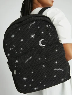 Hot Skinnydip Black Celestial Silver Cord Backpack