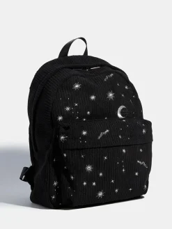 Hot Skinnydip Black Celestial Silver Cord Backpack