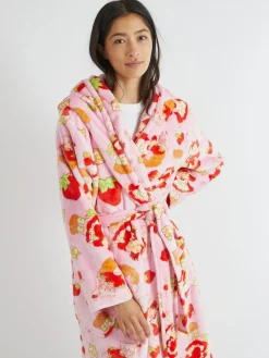 Skinnydip Pink Strawberry Shortcake x Pink Dressing Robe^Women Bathrobes