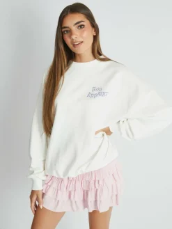 Skinnydip White Celestial Longline Fleece^Women Hoodies & Sweatshirts