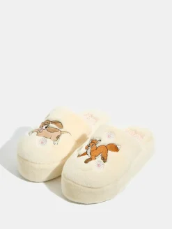 Skinnydip White Disney Fox and The Hound Slippers^Women Slippers