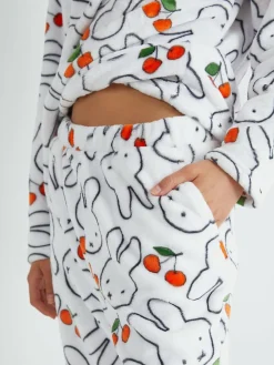 Clearance Skinnydip White Miffy x Cherry Fleece Pyjamas Set
