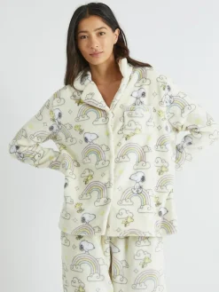 Best Skinnydip White Peanuts x Snoopy Rainbow Fleece Pyjamas Set