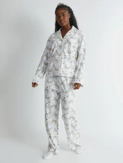 Skinnydip White Peanuts x Snoopy Rainbow Print Pyjama Set in Ecru^Women Pyjamas