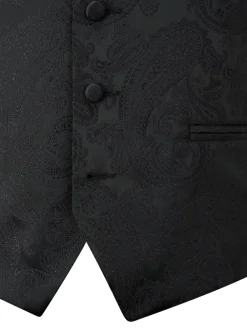 Skopes Party Paisley Waistcoat Black
