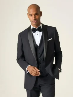 Hot Skopes Tailored Fit Newman Check Suit: Jacket Black