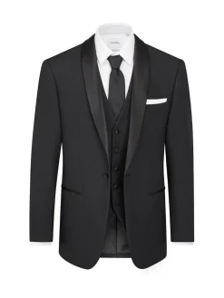 Hot Skopes Tailored Fit Newman Check Suit: Jacket Black